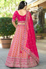 Artistic Pink Viscose Coding Work Wedding Wear Lehenga Choli