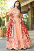 Special Peach Viscose Gota Patti Work Engagement Wear Lehenga Choli