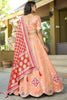 Special Peach Viscose Gota Patti Work Engagement Wear Lehenga Choli