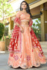 Special Peach Viscose Gota Patti Work Engagement Wear Lehenga Choli