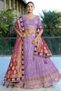 Fascinating Lavender Coding Work Viscose Lehenga Choli With Dupatta