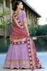 Fascinating Lavender Coding Work Viscose Lehenga Choli With Dupatta