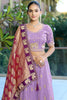 Fascinating Lavender Coding Work Viscose Lehenga Choli With Dupatta