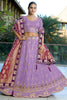 Fascinating Lavender Coding Work Viscose Lehenga Choli With Dupatta