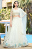 Stunning White Thread Embroidery Organza Bridesmaid Lehenga Choli