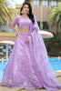 Gorgeous Purple Sequins Silk Reception Wear Lehenga Choli With Dupatta