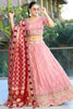 Fantastic Pink Embroidered Viscose Reception Wear Lehenga With Blouse
