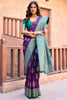 Ravishing Purple Zari Weaving Silk Event Wear Saree With Blouse
