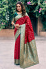 Alluring Red Zari Weaving Silk Festival Wear Saree With Blouse