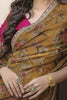 Ravishing Mustard Yellow Floral Printed Silk Event Wear Saree