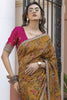 Ravishing Mustard Yellow Floral Printed Silk Event Wear Saree