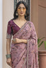 Stylish Dusty Pink Floral Printed Silk Festival Wear Saree With Blouse