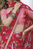 Impressive Red Floral Printed Silk Traditional Saree With Blouse