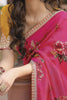 Adorable Rani Pink Floral Printed Silk Event Wear Saree With Blouse