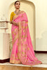 Ravishing Pink Zari Weaving Silk Function Wear Saree With Blouse