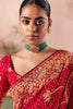 Wonderful Red Zari Weaving Silk Bridal Wear Saree With Blouse