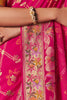 Precious Pink Zari Weaving Silk Festival Wear Saree With Blouse