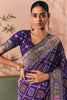 Astonishing Purple Weaving Work Silk Function Wear Saree With Blouse
