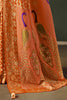 Charming Orange Zari Weaving Silk Function Wear Saree With Blouse
