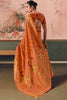 Charming Orange Zari Weaving Silk Function Wear Saree With Blouse