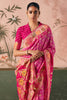 Graceful Pink Zari Weaving Silk Wedding Wear Saree With Blouse