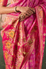 Graceful Pink Zari Weaving Silk Wedding Wear Saree With Blouse