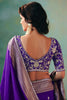 Amazing Purple Hand Work Tissue Function Wear Saree With Blouse
