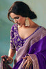 Amazing Purple Hand Work Tissue Function Wear Saree With Blouse