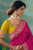 Precious Rani Pink Pearl Work Tissue Wedding Wear Saree With Blouse