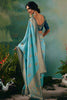 Charming Sky-Blue Hand Work Tissue Festival Wear Saree With Blouse