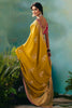 Marvelous Mustard Yellow Pearl Work Tissue Traditional Saree With Blouse