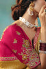 Marvelous Mustard Yellow Pearl Work Tissue Traditional Saree With Blouse