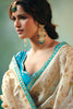 Stunning Off-White Hand Embroidered Tissue Festival Wear Saree With Blouse