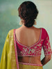 Fabulous Olive Green Hand Embroidered Tissue Festival Wear Saree With Blouse