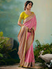 Beautiful Baby Pink Peral Work Tissue Function Wear Saree With Blouse