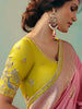 Beautiful Baby Pink Peral Work Tissue Function Wear Saree With Blouse