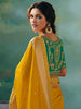 Pretty Yellow Hand Work Tissue Haldi Wear Saree With Blouse