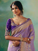 Enchanting Lavender Zari Weaving Tissue Festival Wear Saree With Blouse