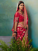 Alluring Red Hand Embroidered Tissue Wedding Saree With Blouse