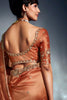 Beautiful Orange Sequins Organza Wedding Wear Saree With Blouse