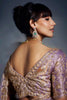 Graceful Lavender Embroidered Organza Engagement Wear Saree With Blouse