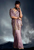 Graceful Lavender Embroidered Organza Engagement Wear Saree With Blouse
