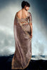 Astonishing Light Brown Sequins Organza Party Wear Saree With Blouse