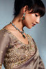 Astonishing Light Brown Sequins Organza Party Wear Saree With Blouse