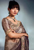 Astonishing Light Brown Sequins Organza Party Wear Saree With Blouse