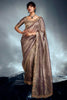 Astonishing Light Brown Sequins Organza Party Wear Saree With Blouse