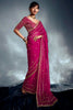 Wonderful Rani Pink Sequins Organza Engagement Wear Saree With Blouse