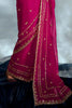 Wonderful Rani Pink Sequins Organza Engagement Wear Saree With Blouse