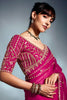Wonderful Rani Pink Sequins Organza Engagement Wear Saree With Blouse
