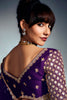 Glamorous Purple Sequins Organza Wedding Wear Saree With Blouse
